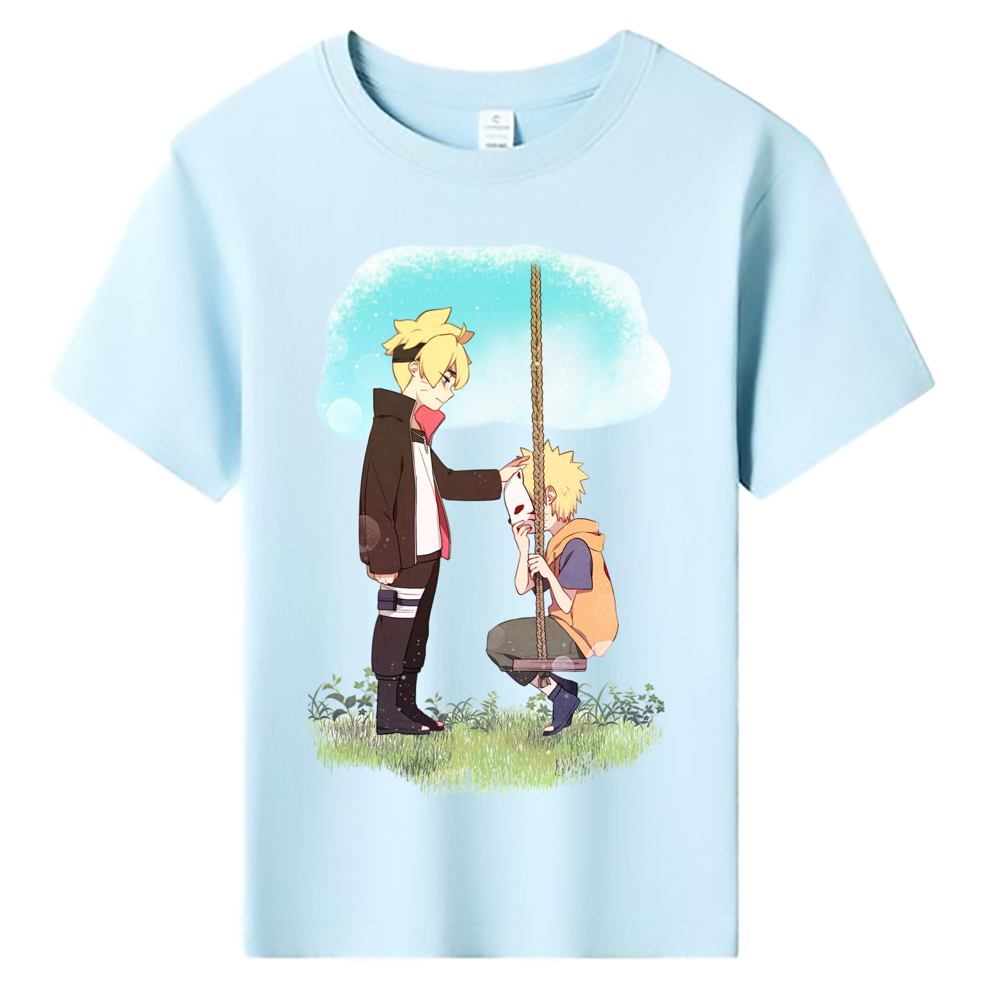 （画像用） NARUTO -ナルト- うずまき ボルト Uzumaki Boruto 綿100％キッズTシャツ（フロントプリント）